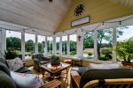 Bring your binoculars Our large enclosed porch provides incredible views for observing nature at all times of the day and year.  Our guests find themselves spending much of their time in this incredible room where the outside comes in.  